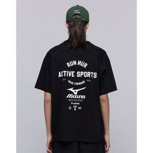 일꼬르소 25SS 일꼬르소X미즈노 런 앤 무브 반팔 티셔츠 블랙 IETS5E702BK