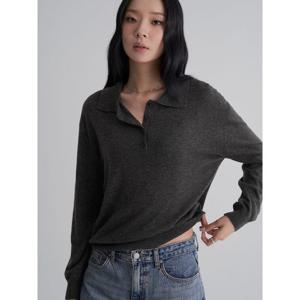 (325851LY84) [에잇세컨즈] 칼라 긴소매 풀오버  애쉬