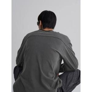 (225841CQ14) [에잇세컨즈] 가먼트다잉 컷오프 핸드워머 티셔츠  애쉬