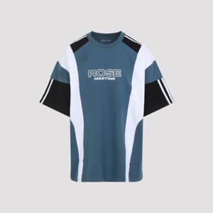 마틴로즈 반팔 티셔츠 630JE01529D BLU BLUE AGEAN ROSE OUTLINE