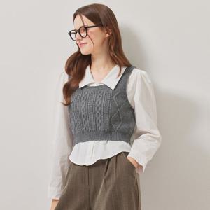 FOCUS   니트조끼SET 코튼 블라우스 PBBF5F1BL5131