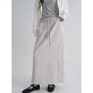 (355927LC13) [에잇세컨즈] 솔리드 저지 스커트  그레이