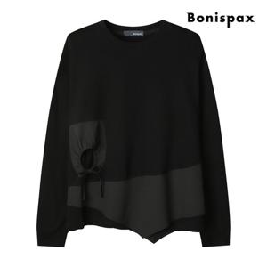 보니스팍스  립 배색 언밸런스 스웨트 셔츠 (XP9TS007M0)