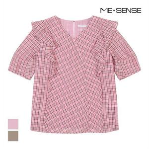 [미센스]MARIO체크 프릴 블라우스_MB26BLM123A