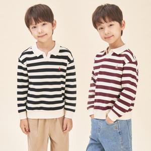 [빈폴키즈] 25FW 와플 스트라이프 칼라 스웨트 셔츠 (2종 택1)