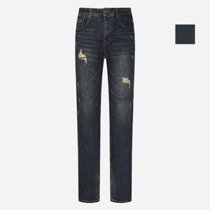 [뱅뱅] 공용 빈티지 데미지 슬림핏 데님팬츠 (NQI624)