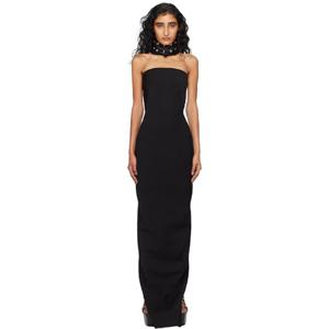 25 FW 릭오웬스 여성 블랙 콘코르디안 뷔스티에 맥시 드레스 252232F055016