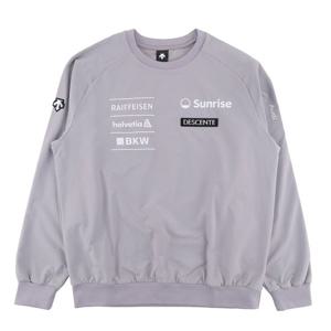 데상트 스위스 스키 기모 직자수 우븐 맨투맨 SP323SWH91PUR