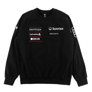 데상트 스위스 스키 기모 직자수 우븐 맨투맨 SP323SWH91BLK