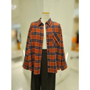 [SOUP] 포켓 오렌지 체크 셔츠 (SBALS3Z)