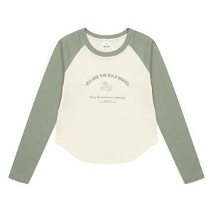 [에꼴리에]MARIO여아 배색 레터링 래글런 티셔츠 23QT451_KH