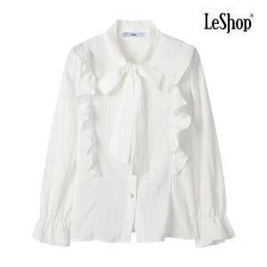 르샵  리본넥 프릴 밴딩 소매 블라우스 (BP9BL024A)