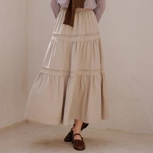 FOCUS  핀턱 티어드 롱 스커트 PBBF5F1SK8171