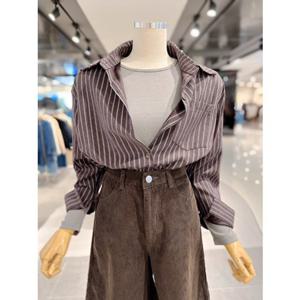 ab.fz 데일리 스트라이프 오버핏 가을 남방 셔츠 (ABXZ4HB38J) US