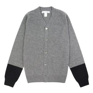 꼼데가르송 그레이 브이넥 투톤 울 가디건 FZ-N109 3