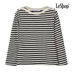 르샵  버튼 보트넥 스트라이프 티셔츠 (BP9TS020A)