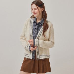 FOCUS  라인 배색 V넥 울니트 가디건 PBBF5W1KC4541