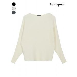 [보니스팍스]보트넥 잔골지 가오리핏 니트 (XO9KP001M0)