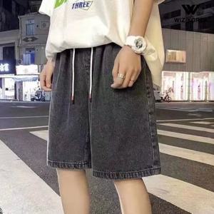 [위즈아이]남성 5부 청반바지 루즈핏 밴딩 데님 팬츠 WI199PN