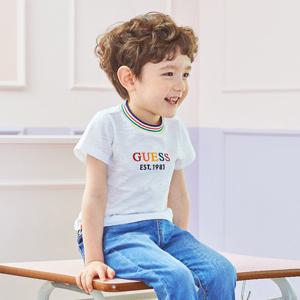 [게스키즈]레인보우 자수 티셔츠 (G33DBT090-T)