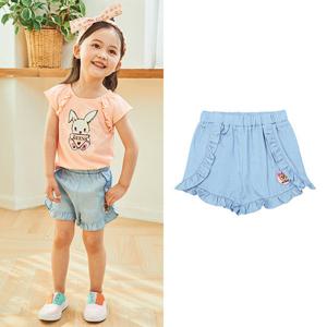 [게스키즈]연청 프릴 해지 팬츠 (G45DAP530-T)