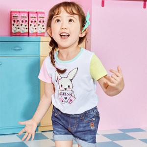 [게스키즈]멀티 컬러블록 바니 티셔츠 (G35DAT020-T)