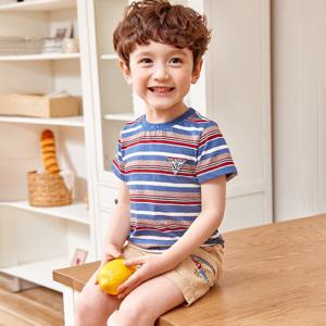 [게스키즈]스트라이프 삼각와펜 티 (G34DBT080-T)