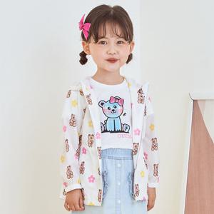 [게스키즈]플라워 베어 전판 화섬 점퍼 (G43DAJ010-T)