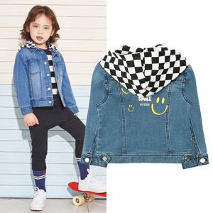 [게스키즈]체커후드 나염 데님 자켓 (G32DBJ030-T)