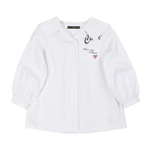 [게스키즈]세일러 카라 화이트 롱 블라우스 (G11KAB010-T)