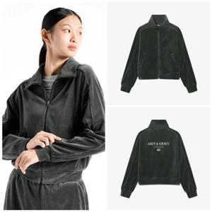 [휠라] FILA 여성용 벨벳 라인 포인트 스텐넥 집업 FS254FT02F002006 차콜