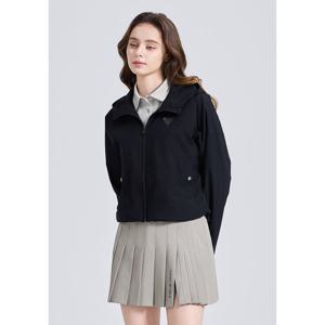 [챌린저]여성 소프트터치 오버핏 2레이어 방풍 후드 자켓 블랙_C