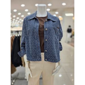 [더아이잗]자카드 텍스처 버튼 데님 재킷 IR9A8JK061