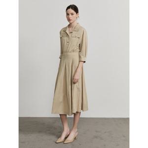 [더아이잗]허리 밴딩 롱 셔츠 원피스 IR8M0OP721510