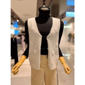 ab.fz 플라워 자수 배색 니트 조끼 (ABXZ4HV34K) US