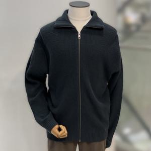 [바쏘옴므]Y4WA-49 터콰이즈그린 남자집업 와플 카라 가디건