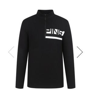 [핑]남성 로고 포인트 긴팔 티셔츠111D3TR183_BK_YS