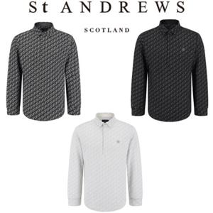 [세인트 앤드류스] 남성 로고 패턴 자카드 긴팔티셔츠(811E3TSA25)