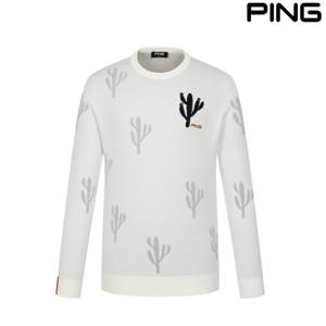 골프양말증정_PBS 남성 선인장 패턴 자카드 긴팔 니트 111E3SR101