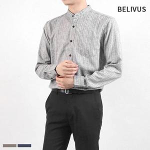 빌리버스 남자 차이나 카라 셔츠 BBI029 스트라이프