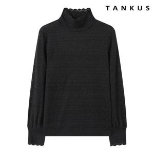 [탱커스]반하이넥 시스루 긴팔 블라우스 (TX4BL001L0)