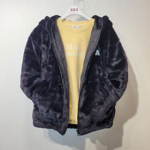 [소이]블랙 밍크 패딩 후드점퍼 23W0160