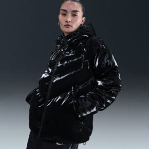 M 나이키패딩 OQC IH8009-010 여성 써마 핏 샤인 패딩 점퍼 후드 유광