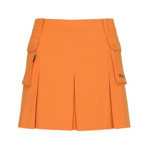 파리게이츠골프스커트 NQC 521D3PS211_OR 여성 플리츠 버튼 플랩 포켓 큐롯 스커트