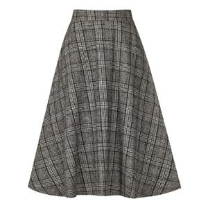 FOCUS  체크 플레어 모직 스커트 PBINF5W1SK8181