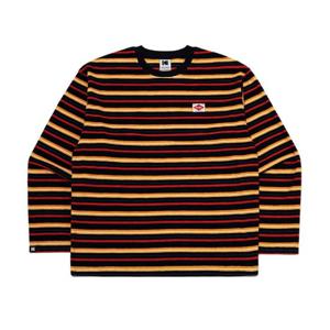 코닥 공용 스트라이프 테리 긴팔 티셔츠 B1 K5323ERL85 BLK LGR