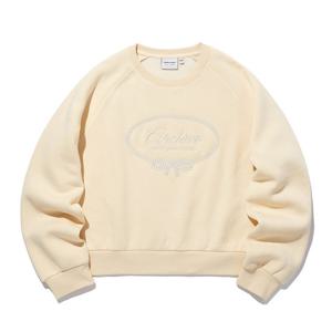 [인터크루]우먼스 기모 볼륨 자수 세미크롭 맨투맨 ITX4TM51A_CC