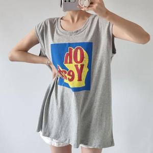 빅사이즈 506 앞면프린팅롱오예나시 DNSU474