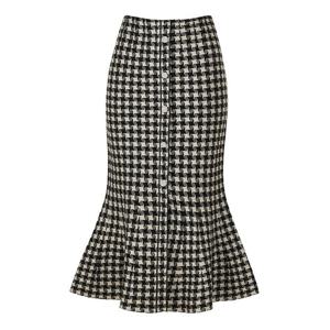 [포커스]포커스 하운드 체크 니트 머메이드 스커트_VF5W1SK8301