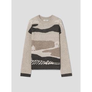 (265Y51BY4A) [에잇세컨즈] 페인팅 컬러블럭 라운드 니트  베이지